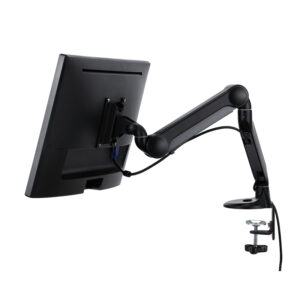 AX1 Single Monitor Arm - SIngle Arm, Clamp and Grommet Mount, Black Finish
